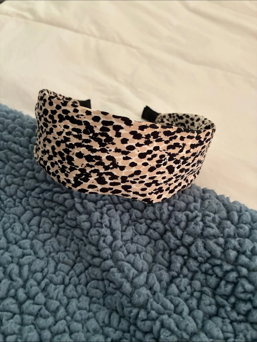 Classic Black and Cream Leopard Print Headband